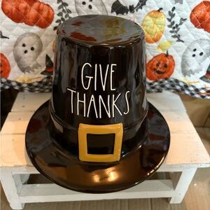 Rae Dunn Black and Gold Pilgrim Hat Decor